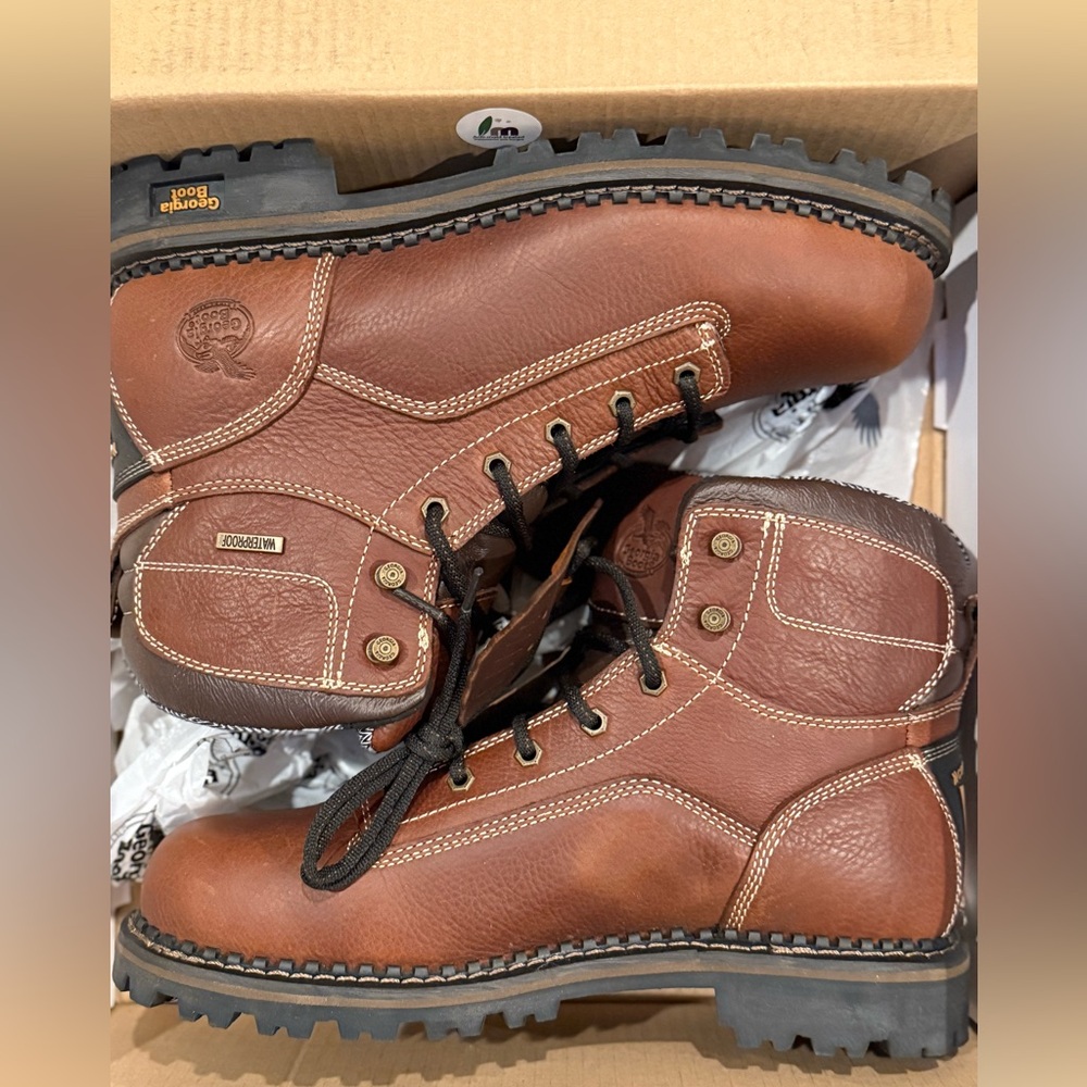 GEORGIA BOOT MEN'S AMP LT WATERPROOF LOGGER BOOTS - SOFT TOE